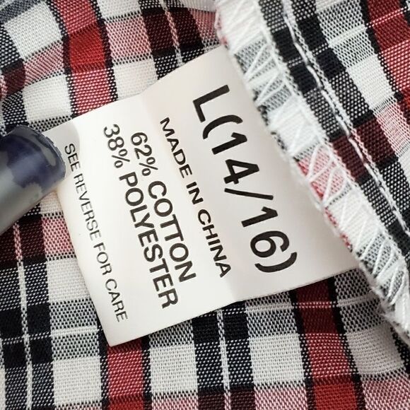 Chaps Gingham Button Down Shirt 14-16 - Picture 7 of 7